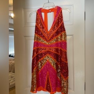 Nasty Gal size 8 sequin open back dress NWOT